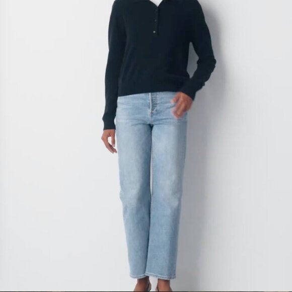 Denim Forum Aristzia The Arlo High Rise Straight Jean Ankle Light Wash | 30 x 28 - Picture 1 of 12